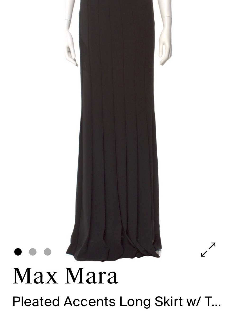NWT MaxMara Black Maxi Pleated Skirt - Elegant Women's Skirt